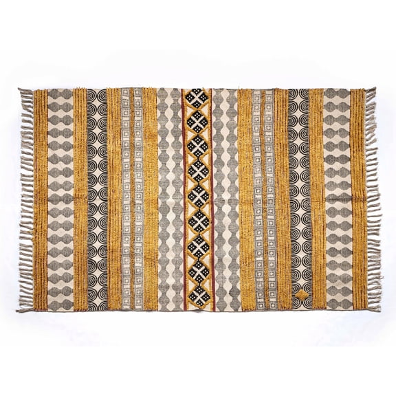 Extra Large Rug Hand block print carpet Cotton bohemian rug Yellow area rug Rug rug Living room rug Stair rug