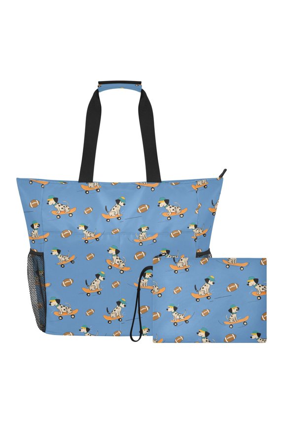 Extra Large Rugby Skateboard Beach Bag for Women Waterproof Tote with Zipper Pockets