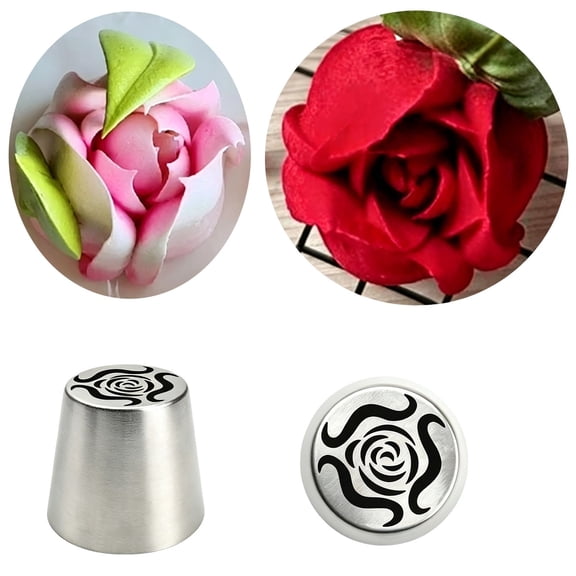 Extra Large Russian Piping Tips - Stainless Steel Flower Nozzles Set for Cake Decorating, Rose & Floral Icing Tips for Cupcakes, Cookies Professional Baking Tools (2.36in)