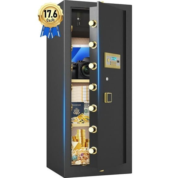 Extra Large Safe Box, 17.6 Cubic Feet Heavy Duty Big Safe with Security Double Key Lock & Seperate Lock Box
