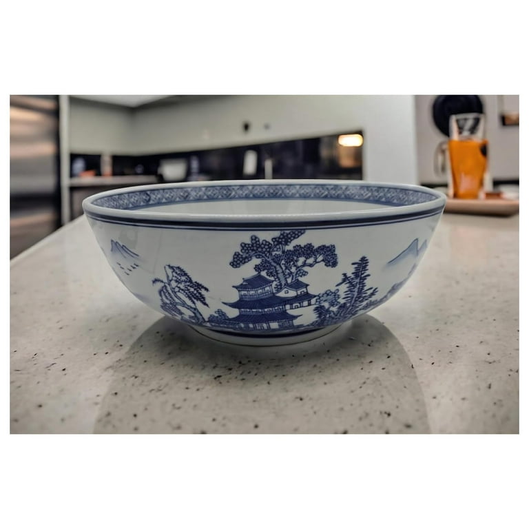 12'' selling Serving Large Ceramic Serving Blue Decorative Bowl