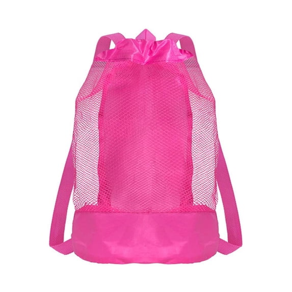 Extra-Large Sand-Resistant Beach Backpack, Mesh Drawstring Pool Toy Storage Bag for Kids, Shell Collecting and Travel Bag for Fitness and Outdoor, 1Pc
