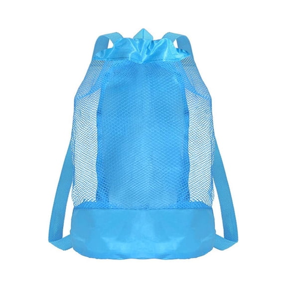 Extra-Large Sand-Resistant Beach Backpack, Mesh Drawstring Pool Toy Storage Bag for Kids, Shell Collecting and Travel Bag for Fitness and Outdoor, 1Pc