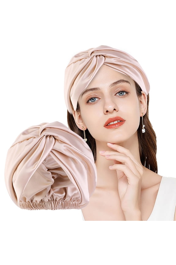 Satin Silk Bonnet Sleep Cap For Women Extra Large Reversible Adjustable Curly Natural Hair Night