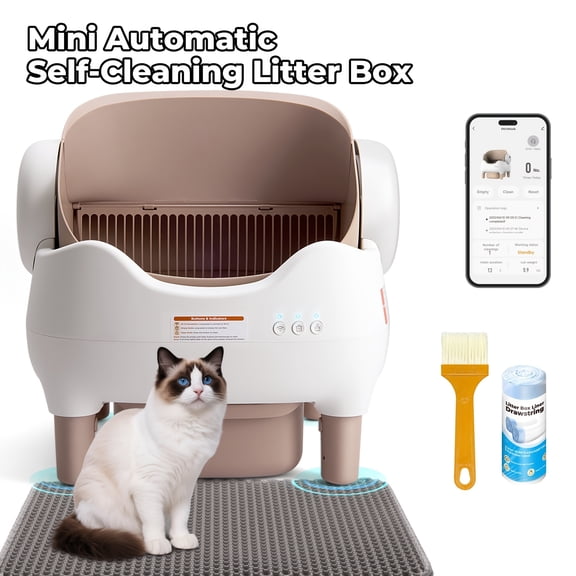 Extra Large Self-Cleaning Cat Litter Box, Smart App And Wifi Control, 3.43 Gal Capacity for Multi-Cat Homes. Features Odor Removal And 14-Day Hands-Free Care, Ideal for Busy Owners, Without Battery