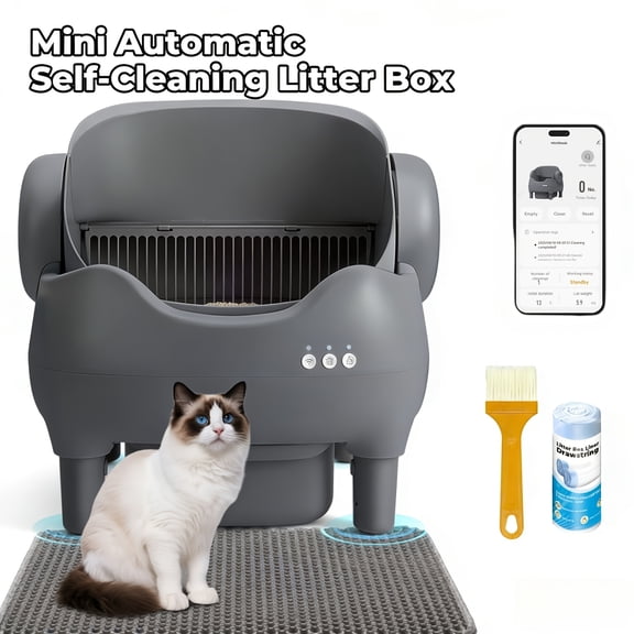 Extra Large Self-Cleaning Cat Litter Box, Smart App And Wifi Control, 3.43 Gal Capacity for Multi-Cat Homes. Features Odor Removal And 14-Day Hands-Free Care, Ideal for Busy Owners, Without Battery