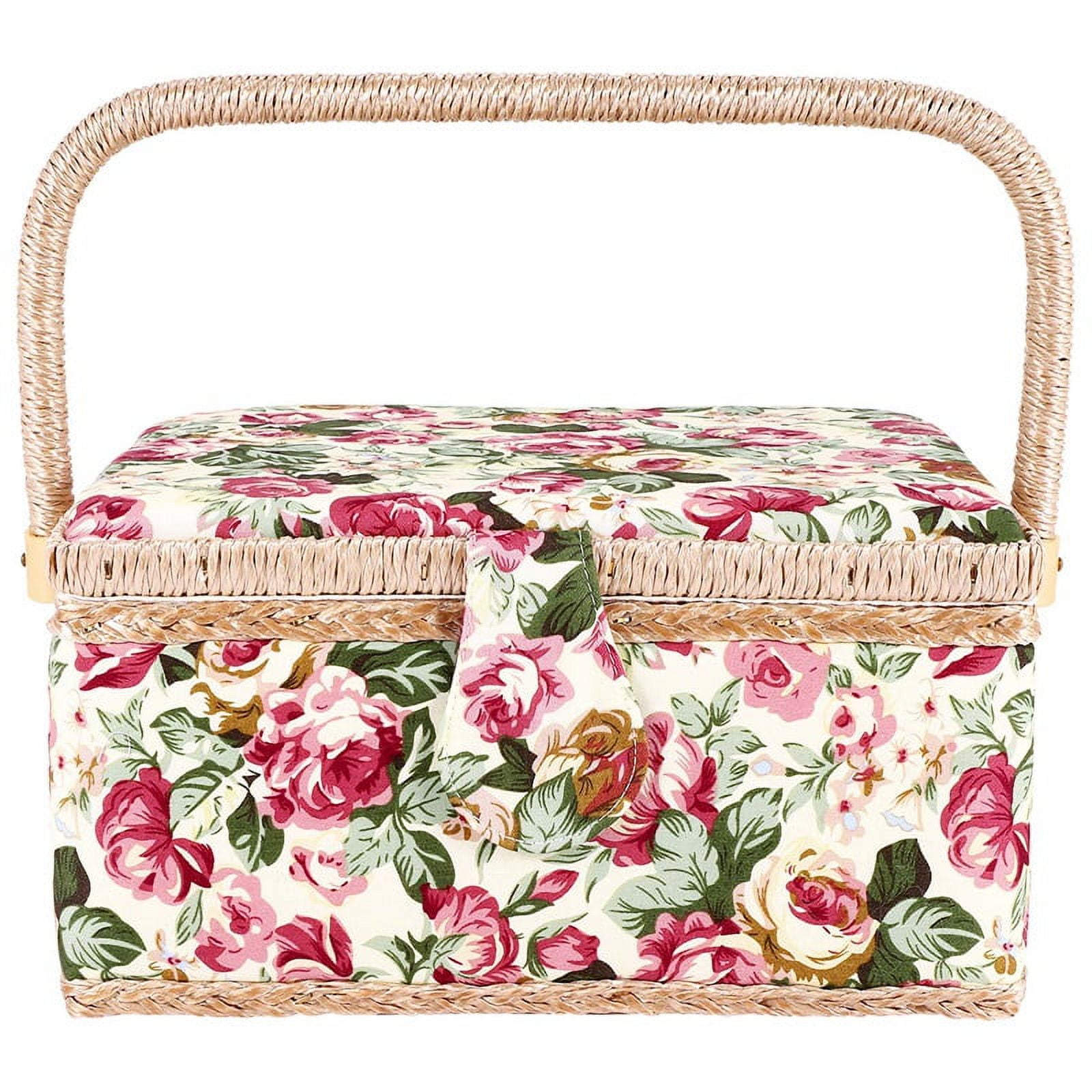 Extra Large Sewing Basket,Vintage Basket,for Needles, Thread, Tape Measure, and Other Supplies Storage