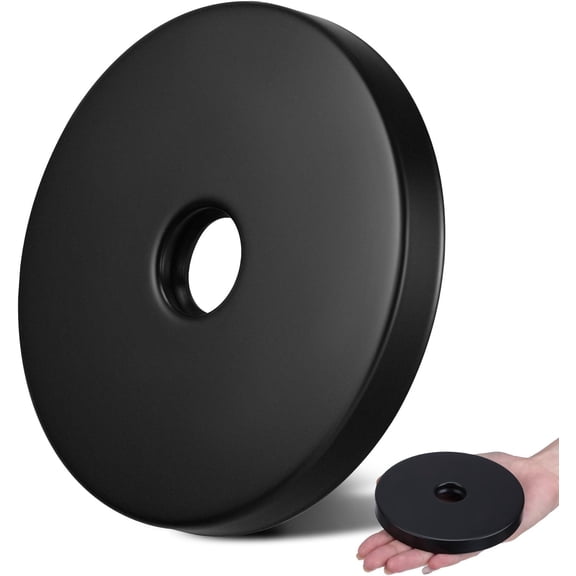 Extra Large Shower Arm Flange 4" Outer Diameter Universal Replacement Modern Shower Arm Large Escutcheon Plate Suitable for Most Brands Head Arms, Matte Black