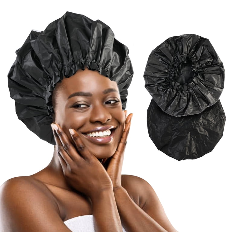 MoHern Extra Large Waterproof Reusable Shower Cap 2Pcs for  display picture 3