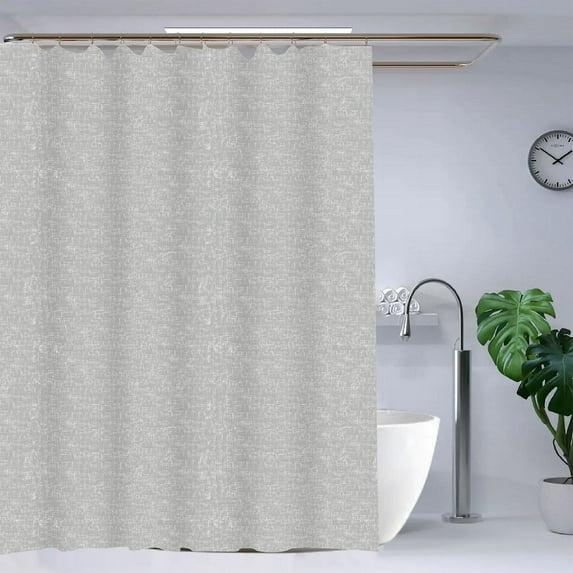 Extra Large Shower Curtain 70x70 Inch - Waterproof Polyester Bathroom Liner with 12 Hooks, Mold Resistant & Easy Clean Gray for Apartment, Dorm, RV