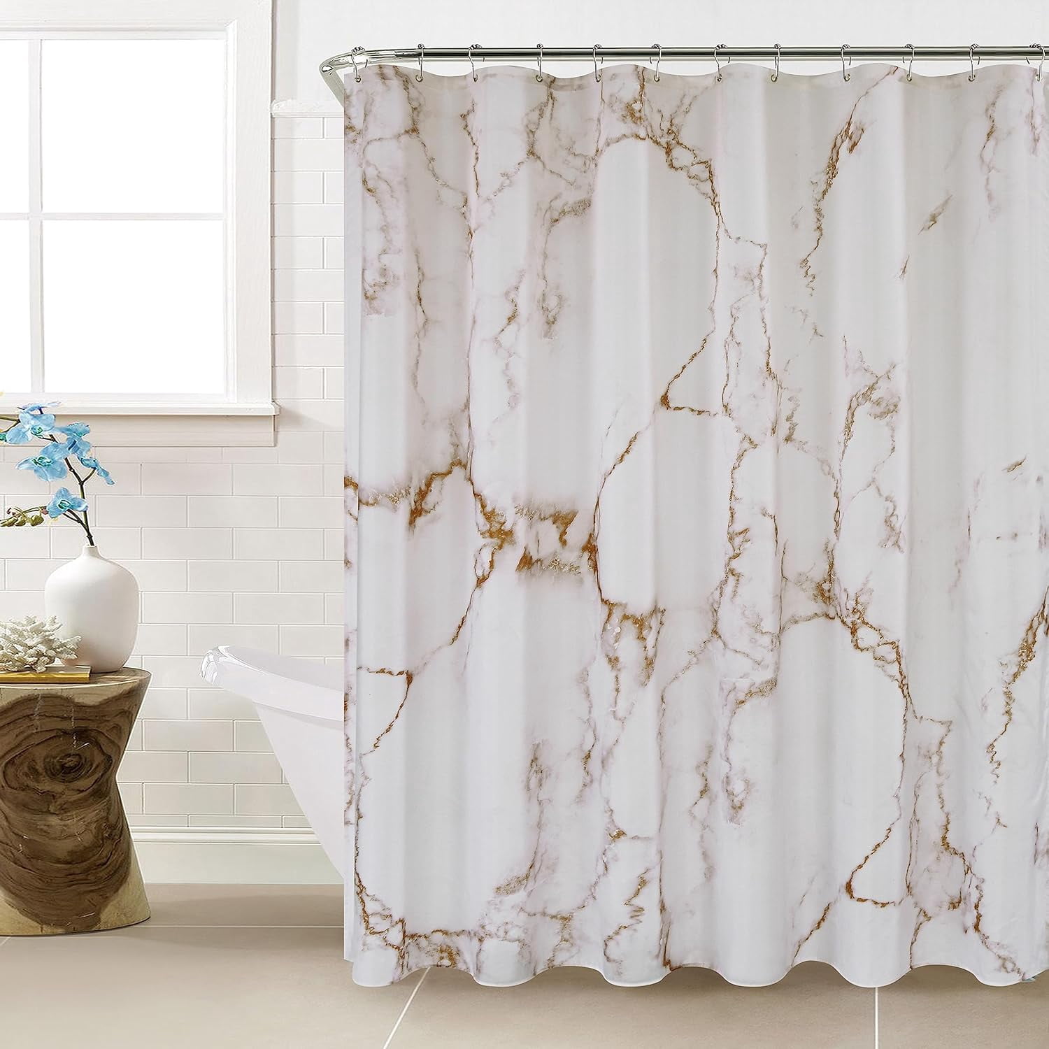 Extra Large Shower Curtain for Bathroom, Marble Shower Curtains ...