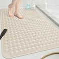 thumbnail image 1 of Extra Large Shower Mat 47"x 32", TPE Non Slip Shower Mat for Shower Stall, Inside Walk in Shower Mats with Drain Holes Suction Cups, Anti-Slip for Elderly Kids (Apricot), 1 of 7