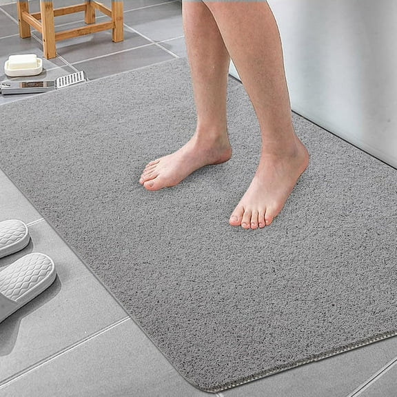 Extra Large Shower Mat, 58"x32" Large Shower Mat Non-Slip, Bathtub Mat Non-Slip, Quick Dry Bathtub Mats Soft PVC Loofah Trimmable Bathroom Rugs, Shower and Wet Areas for Tub and Bathroom