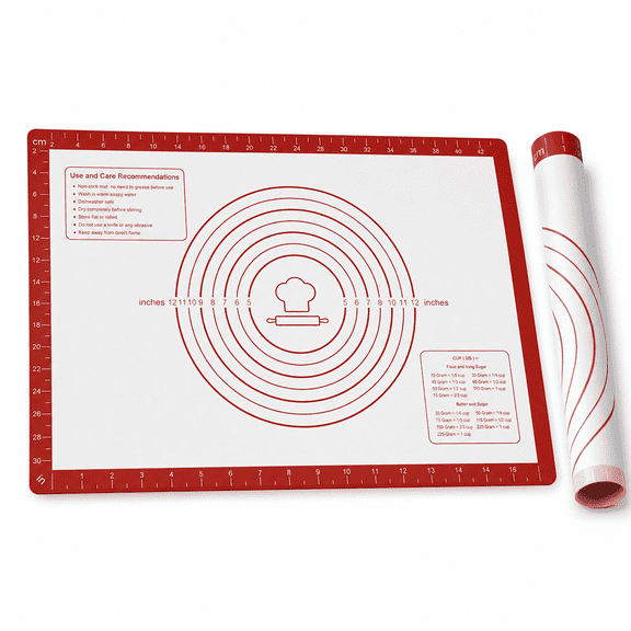 Extra Large Silicone Baking Mat - 26x16 Inch Non-Stick Pastry Mat for Dough Rolling,Macarons,Cookies & Bread | Non-Slip Counter Mat,Oven Liner & Fondant Work Surface | Dishwasher Safe