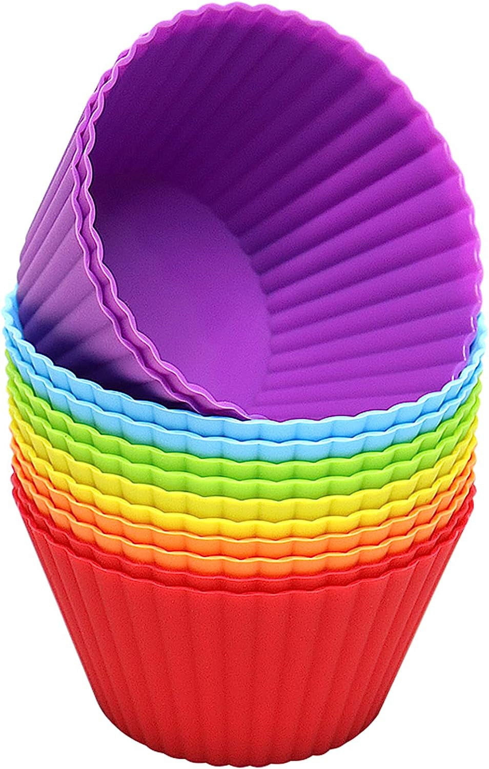 Large Silicone Baking Cups 12 Pack Jumbo Muffin Cup Liners Large 3.54 Inch  Reusa