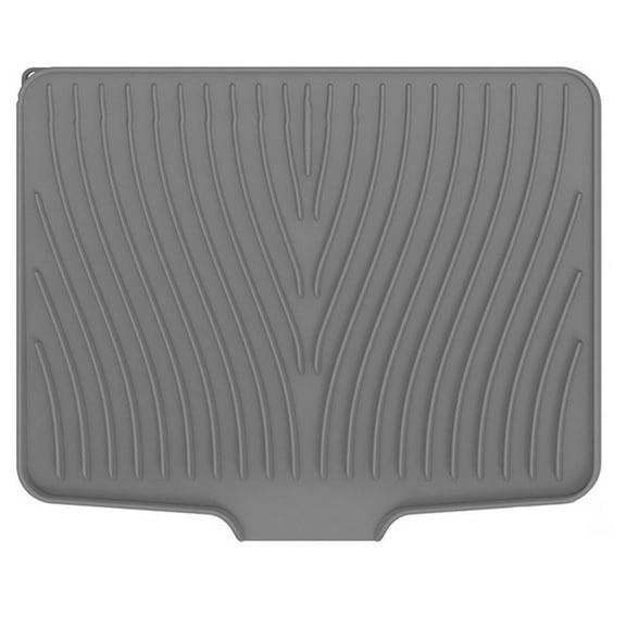 Extra Large Silicone Dish Drying Mat With Raised Slope And Open End Design