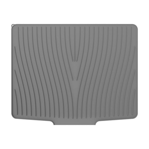 Extra Large Silicone Dish Drying Mat with Drain Lip 23.6 x 19Inch Dish Drainer Liner Rubber Counter Drying Pad for Kitchen Sink Drawer