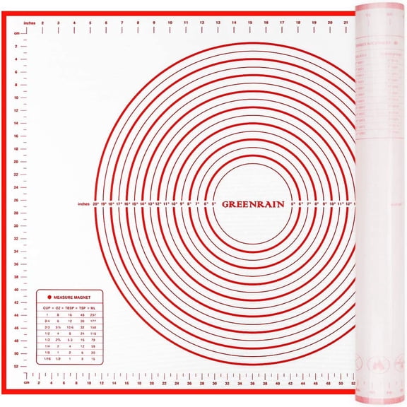 Extra Large Silicone Pastry Mat Non Stick Baking Mat with Measurement Fondant Mat, Counter Mat, Dough Rolling Mat, Oven Liner, Pie Crust Mat (XXL-24''(W)*32''(L))