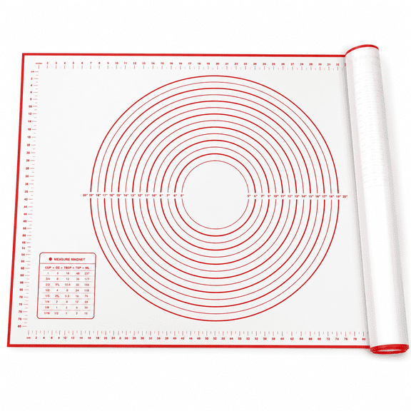 Extra Large Silicone Pastry Mat Non Stick Baking Mat with Measurement Fondant Mat,Counter Mat,Dough Rolling Mat,Oven Liner,Pie Crust Mat (XXL-24''(W)*32''(L))