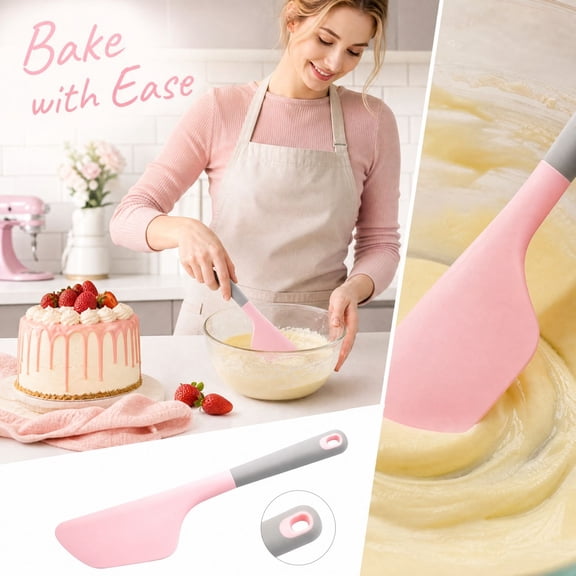 Extra Large Silicone Spatulas, High Temperature Resistance Spatula Spreader Kitchen Cake Spatula Baking Mixing Tool Non-Stick Flexible with Non Slip Grip BPA-Free