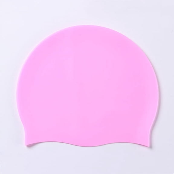Extra Large Silicone Swimming Cap for Women & Men, Waterproof Swim Cap for Long Thick Curly Hair, Dreadlocks, Braids and Afros(Pink One Size)
