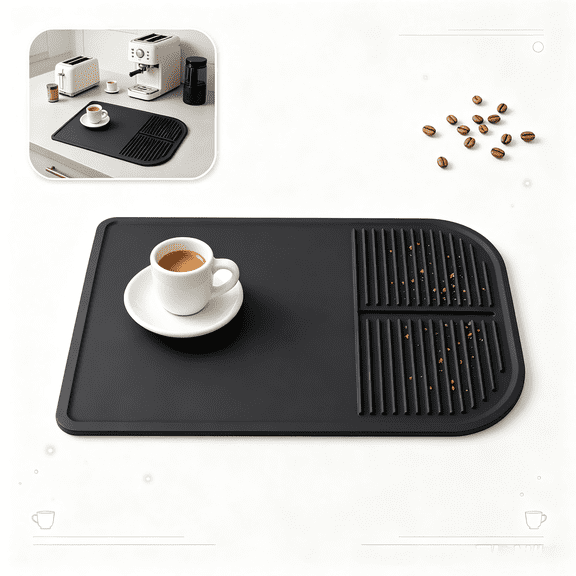 Silicone Toaster Counter Mat, Extra Large Heat Resistant Non-Slip Crumb Tray for Toasters and Coffee Makers, Washable Kitchen Spill Protector, 23.6" x 15.7"