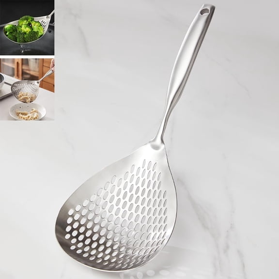Extra Large Skimmer Slotted Spoon, 304 Stainless Steel Spider Strainer Spoon for Cooking and Frying, Pasta Strainer, Restaurant or Kitchen Tools