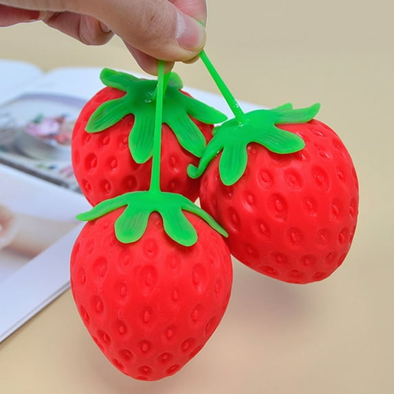Extra-Large Slow-Rebound Strawberry Squeeze Ball, Lovely Realistic Fruit Squishy, Fun Relaxing Gift for All Ages