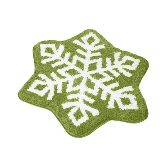 Extra Large Snowflake Rug Mat 31x31 Inch Non-Slip Floor Cushion Christmas Decor Holiday Home Gift Washable