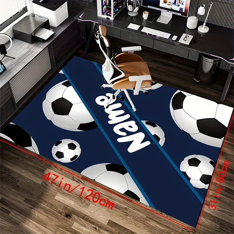 Extra-Large Soccer Rug - 800g Heavyweight Material Features Soccer ...