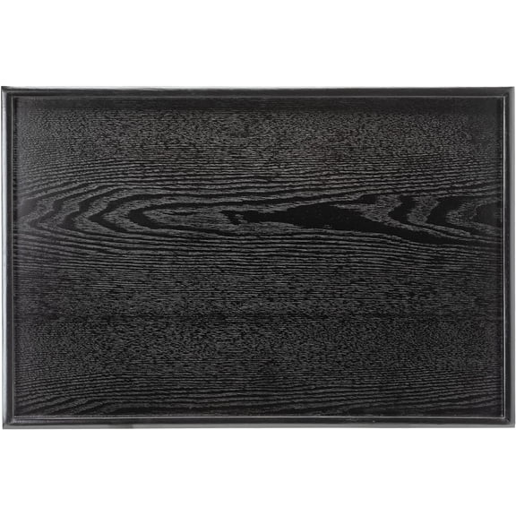 Extra Large Solid Wood Serving Tray for Tea Coffee Table Snack Food Meals Serving Plate Kitchen Party Bar Breakfast Server with Raised Edges Black Wooden Decorative Tray