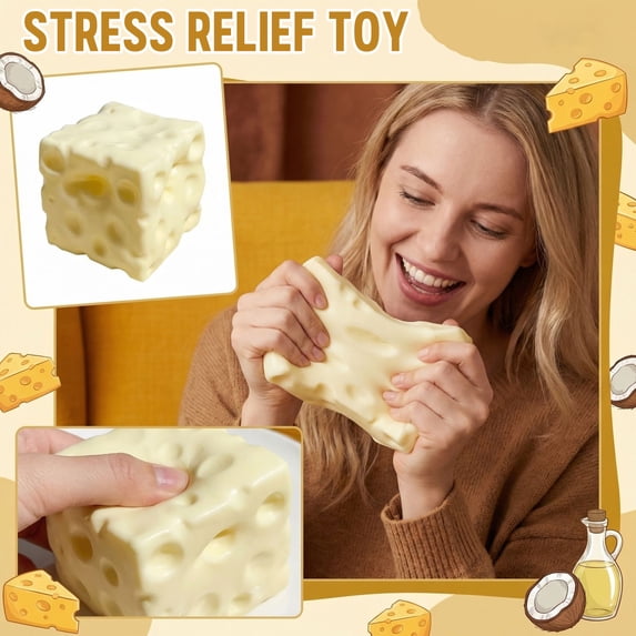 Chhese Slow Rise Extra Large Squeezy Cheese Block, Slow Rising Realistic Cheese Squishy ...