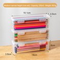 thumbnail image 1 of Extra Large Stackable Translucent Plastic Pencil Box, Clear Stationery Organizer Case with Snap-Tight Locking Handles, Office Art Supplies Storage Container, 1 of 5
