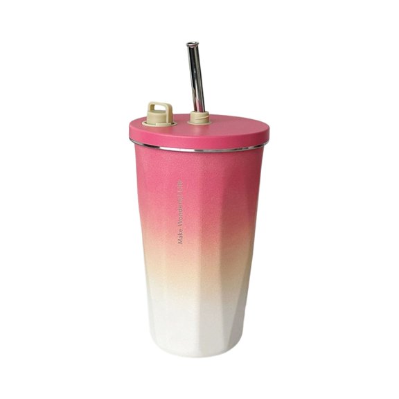 Extra Large Stainless Steel Car Cup With Leak Proof Straw Lid Vacuum Insulation Technology Hot Cold Drinkware For Office
