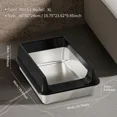 thumbnail image 1 of Extra Large Stainless Steel Cat Litter Box Semi-Enclosed Anti-Splash Odor Resistant Design Multi Size for All Cat Breeds, 1 of 6