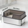 thumbnail image 1 of Extra-Large Stainless Steel Cat Litter Box with High Sides - Anti-Splash, Easy Clean Design for Large Cats - Non-Stick Bottom, 1 of 9