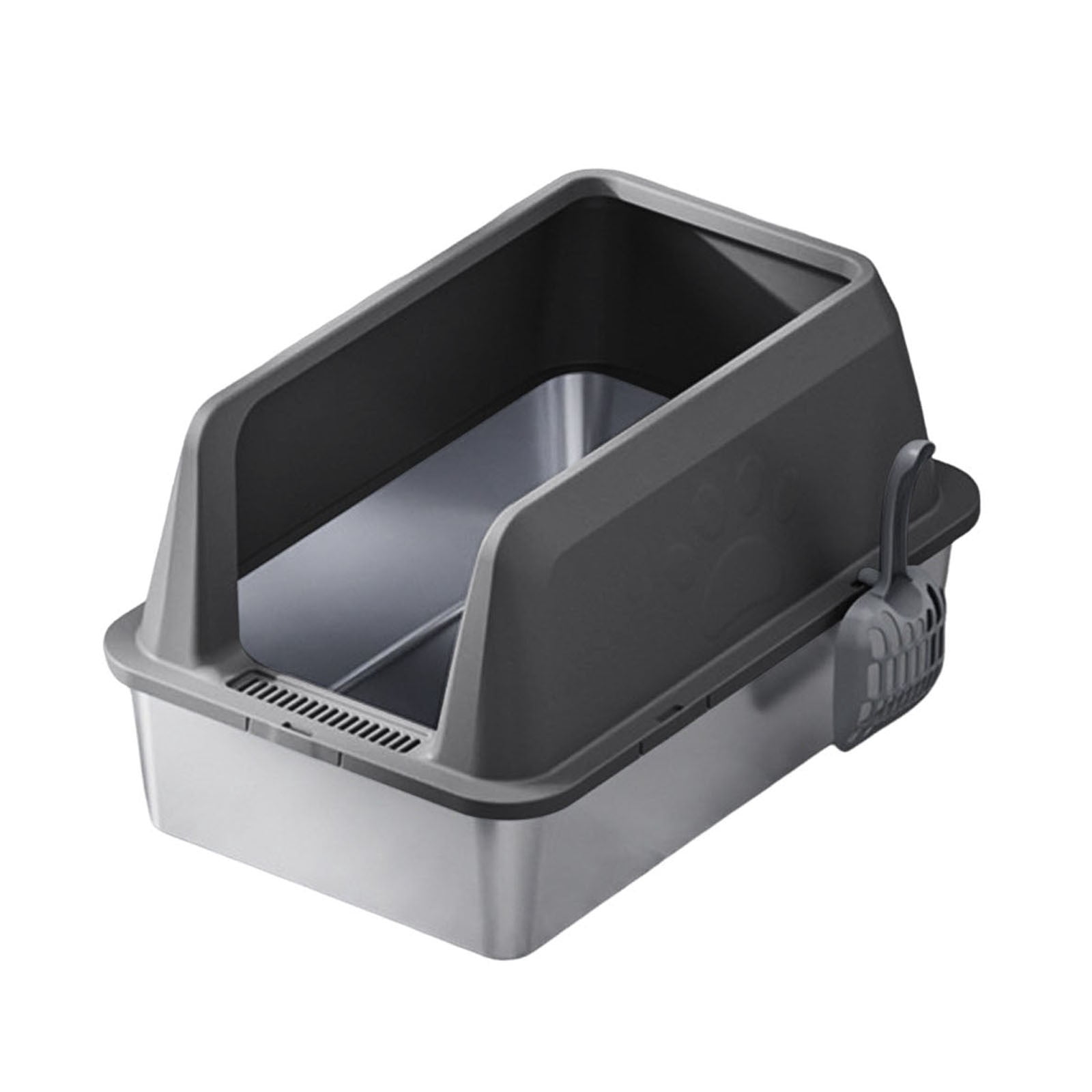 Extra Large Stainless Steel Litter Box for Big Cats Litter Pan with High Sides | Anti-Urine Leakage, Non-Stick & Odor Resistant | Easy Cleaning Pet Toilet Supplies with Scoop Included