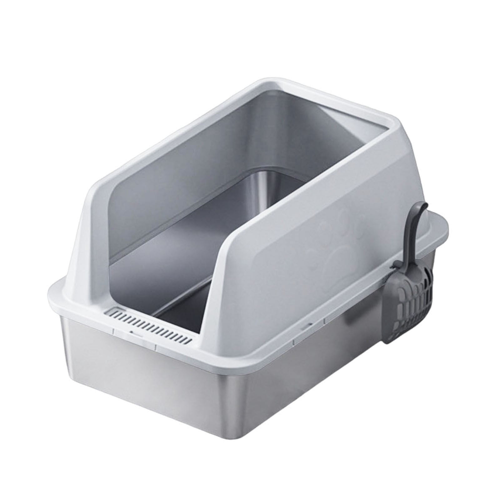 Extra Large Stainless Steel Litter Box for Big Cats Litter Pan with High Sides | Anti-Urine Leakage, Non-Stick & Odor Resistant | Easy Cleaning Pet Toilet Supplies with Scoop Included
