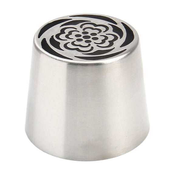 Extra Large Stainless Steel Rose Piping Nozzles For Icing, Creative Russian Flower Tips For Cupcakes, DIY Pastry Nozzle For Desserts (Silver)