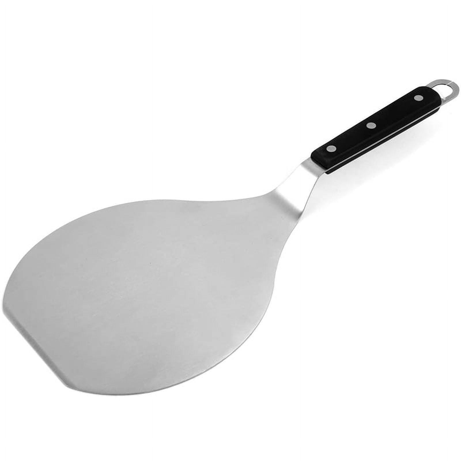 Extra-Large Stainless Steel Wide Spatula Turner with Strong Wooden Handle -  Dishwasher Safe Pizza Peel Kitchen Utensil 