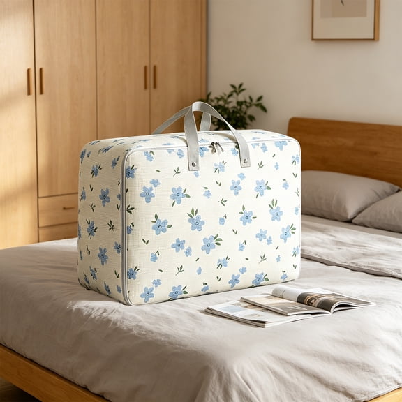Extra Large Storage Bags with Reinforced Handles, Heavy Duty Storage Tote for Clothes, Blankets, and Holiday Decor, Double Zipper Organizer for Home, Moving, and Travel