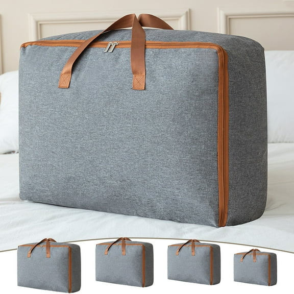 Extra Large Storage Bags with Zipper, Underbed Organizer for Clothes, Heavy-duty Fabric, for Bedding, Comforters, and Blankets, 1-pack, Medium Size, by FAJHHA