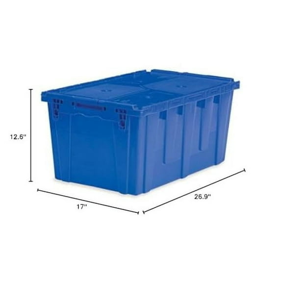 Extra Large Storage Tote with Lid 26.9"L x 17"W x 12.6"H - Blue