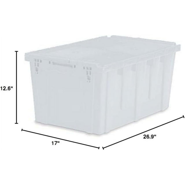 Extra Large Storage Tote with Lid 26.9" L x 17" W x 12.6" H Semi