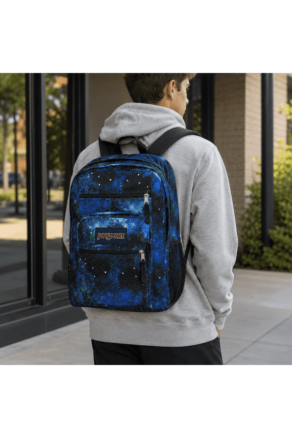 Extra Large Student Laptop Backpack Galaxy Print Multi Compartment School Bag