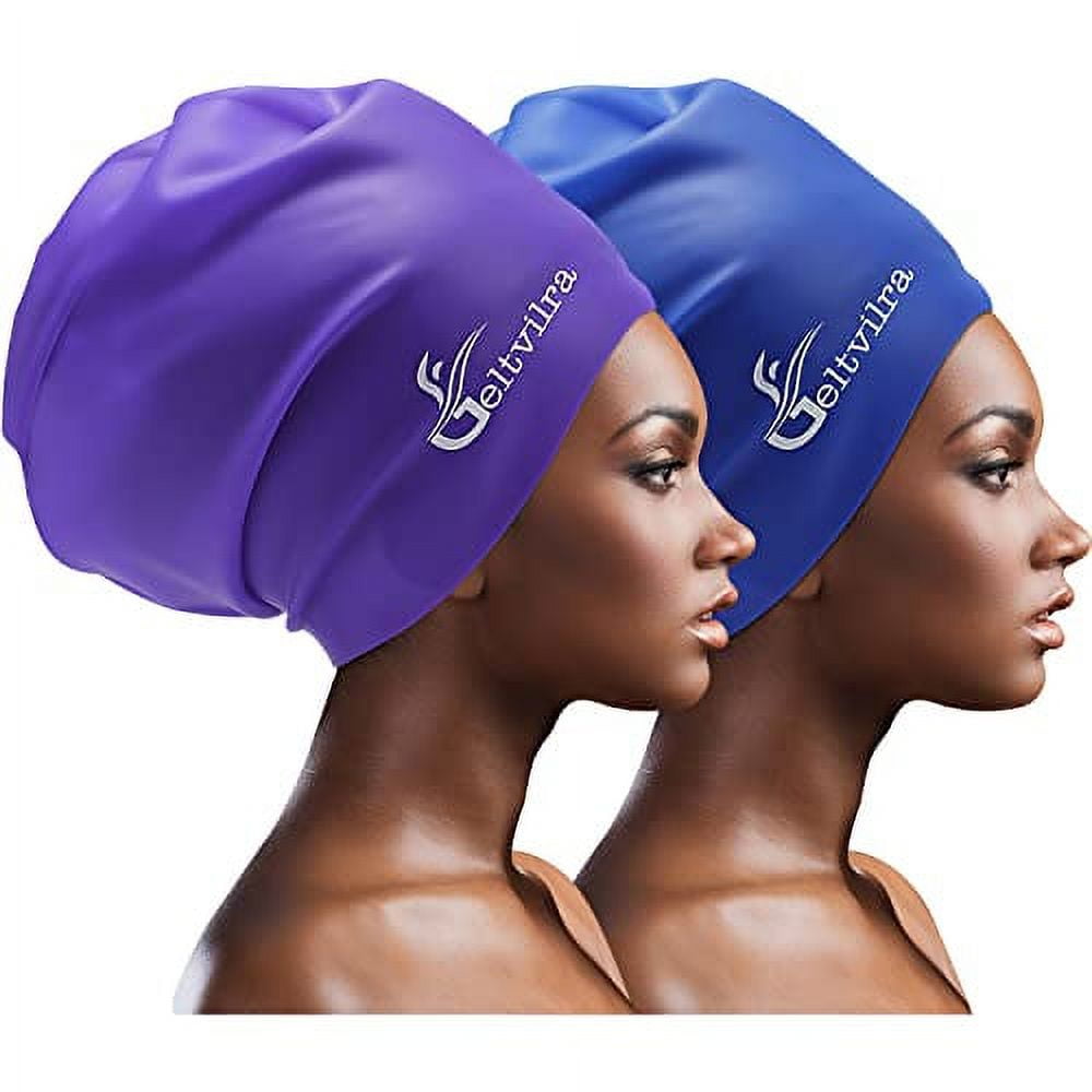 Extra Large Silicone Swim Cap, Waterproof for Adults with Dreadlocks