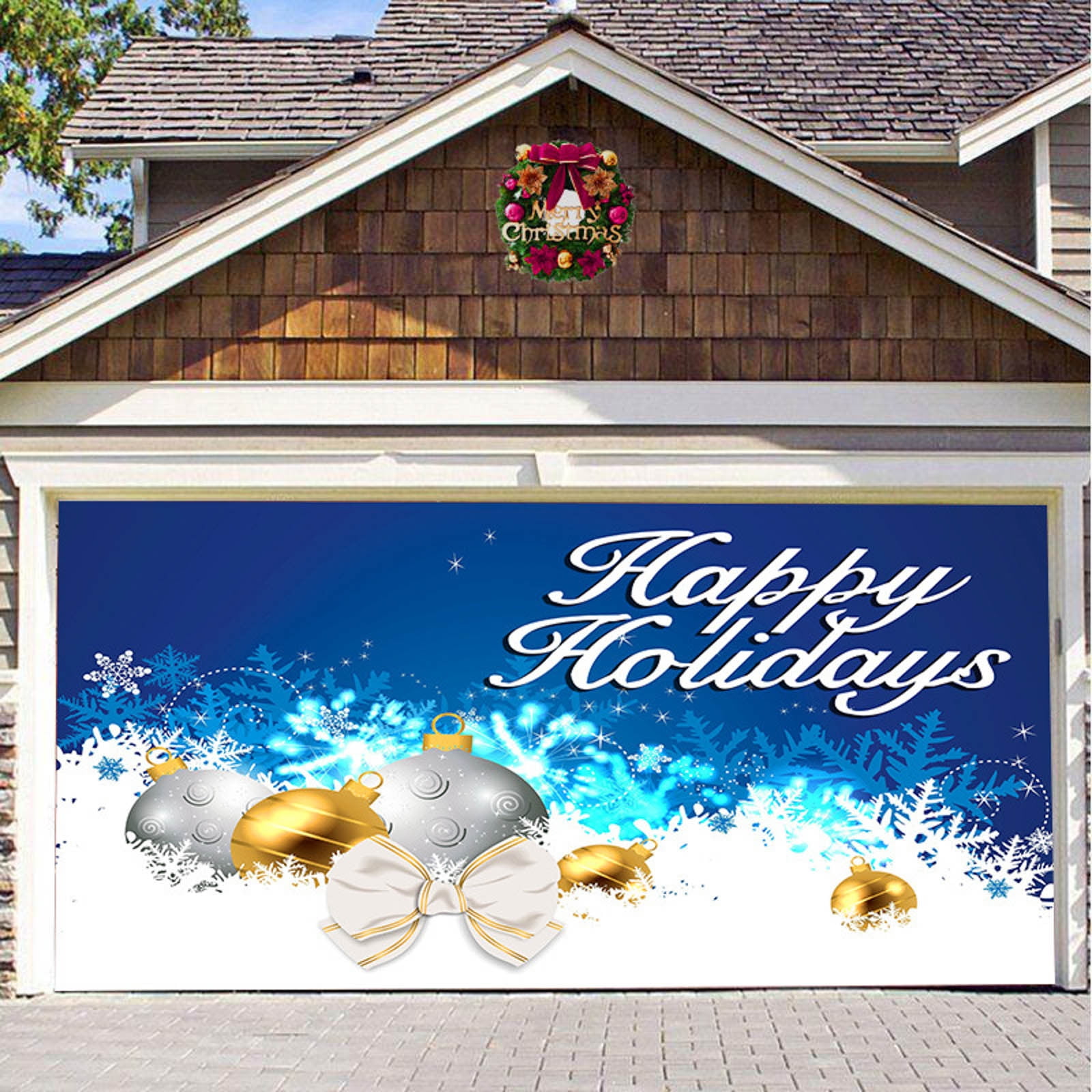Extra Large Tapestry 108 X 108 Christmas Garage Door Tapestry