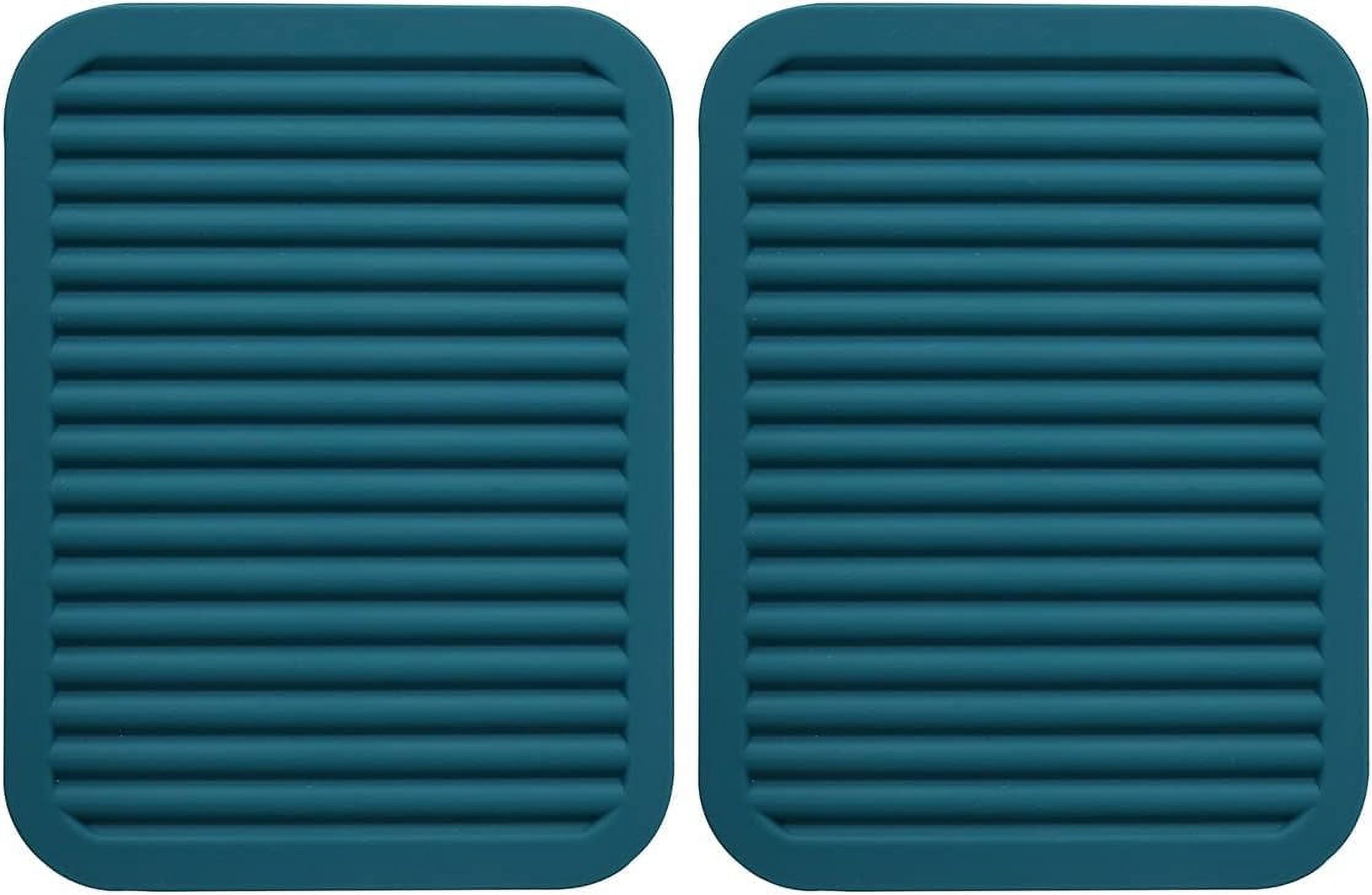Extra Large, Extra Thick Rectangular Silicone Trivet Mat Set for Hot