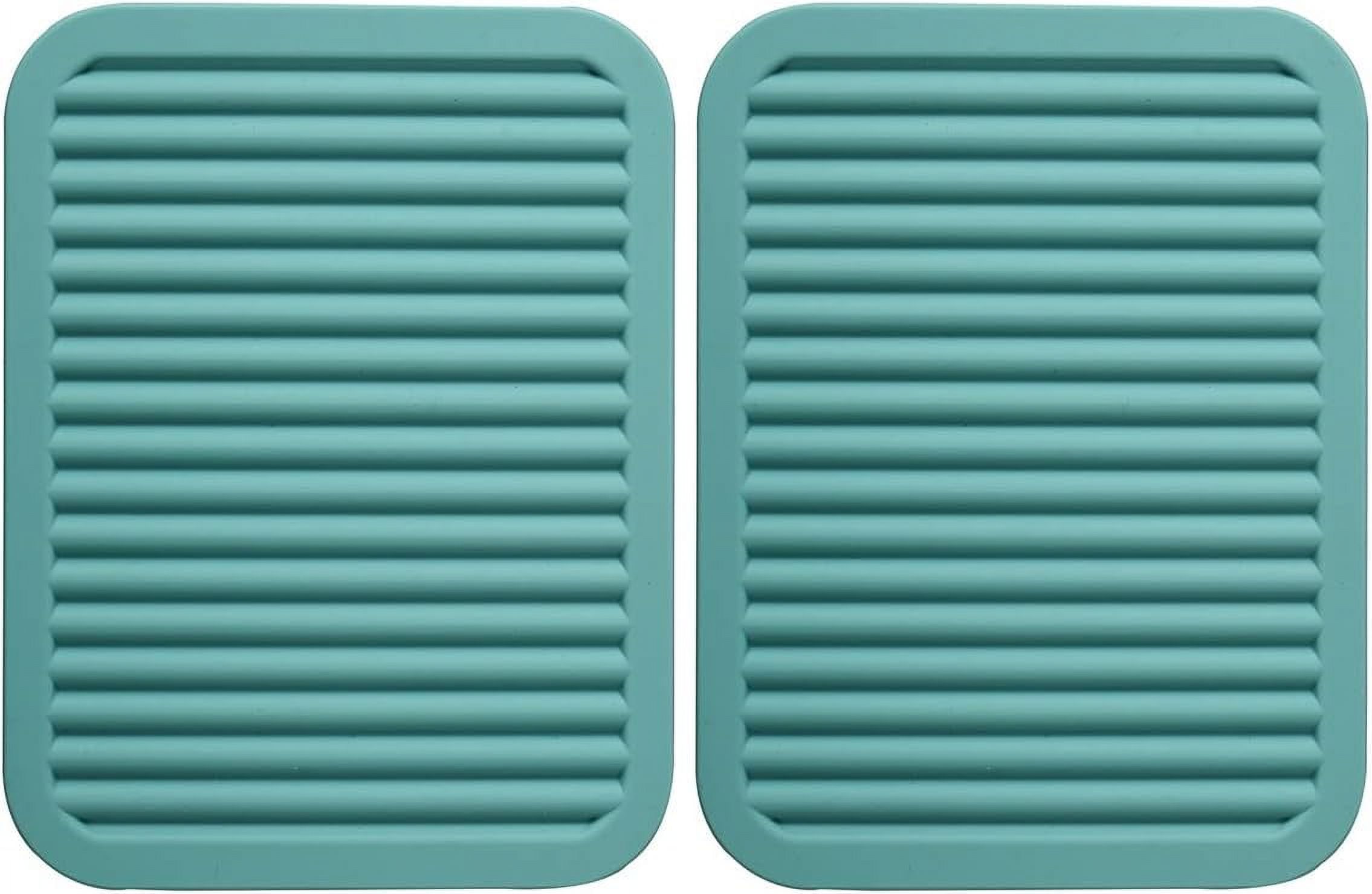 Extra Large, Extra Thick Rectangular Silicone Trivet Mat Set for Hot
