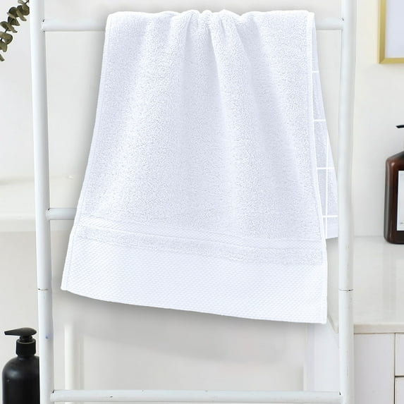 Extra Large Thickened Solid Color Cotton Bath Towel 13.39x29.13in Adult Beach Shower Swim Towel Bathroom Towel White